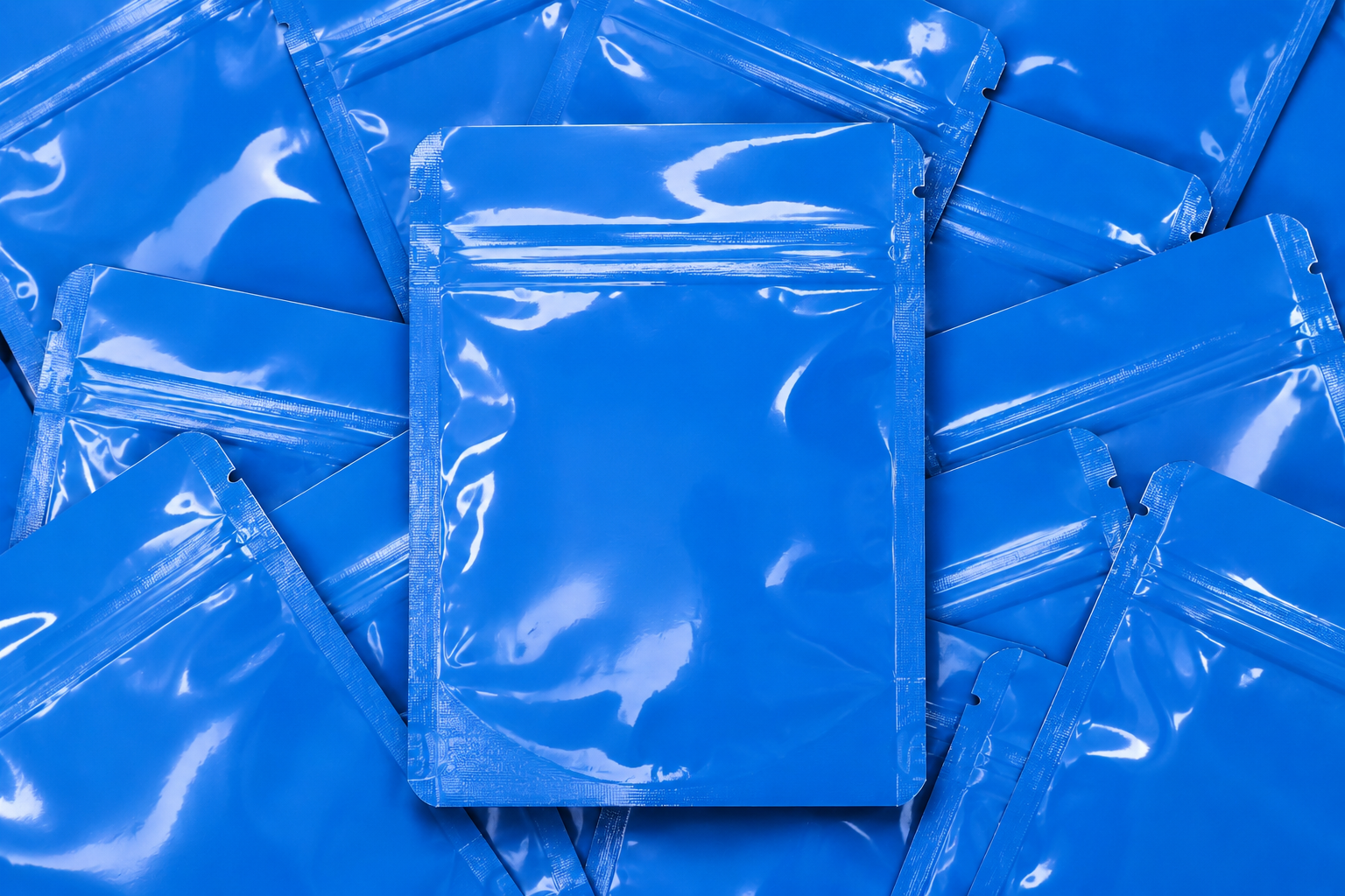 Blue Glossy Mylar Bag 4x5